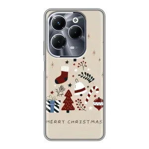 Чехол Санта Клаус для Infinix Hot 40 Pro (Merry Christmas)