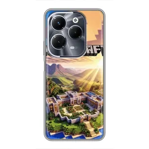 Чехол майнкрафт для Infinix Hot 40 Pro (MINECRAFT)