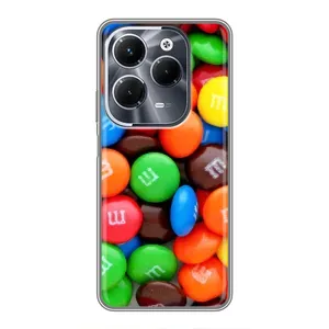 Чехол с изображением вкусной еды для Infinix Hot 40 Pro (Разноцветные M&M'S)