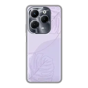 Чехол цветочный дизайн для Infinix Hot 40 Pro (Монстера фиолетовая)