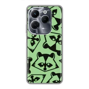 Силіконовий Чохол з Энотами на Infinix Hot 40 Pro (Мордочки Єнота)