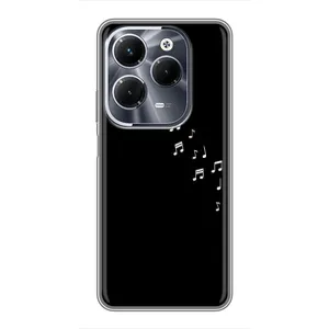 Чехол с картинками на черном фоне для Infinix Hot 40 Pro (Ноты)