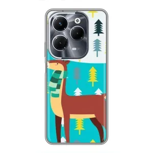 Силіконовий бампер з картинкою звірів для Infinix Hot 40 Pro (Олень із шарфом)