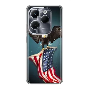 Чехол Флаг USA для Infinix Hot 40 Pro (Орел и флаг)