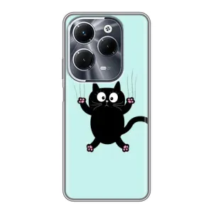 Силіконовий чохол з котиком для Infinix Hot 40 Pro (Падаючий кіт)
