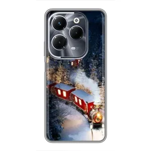 Силиконовый бампер на рождество для Infinix Hot 40 Pro (Поезд)