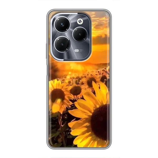 Чехол с рисунком «поле подсолнухов» для Infinix Hot 40 Pro