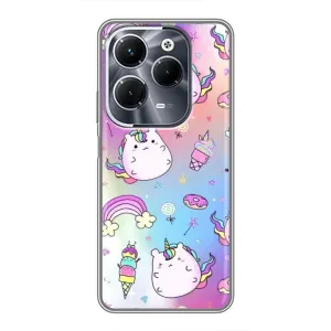 Чехол Unicorn на Infinix Hot 40 Pro (Радуга и Единорог)