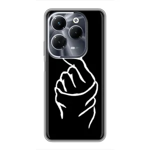 Чехлы (Знак сердечка) на Infinix Hot 40 Pro (Сердце на черном)