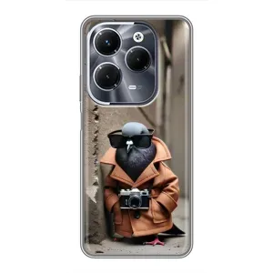 Чехол с мемами тралалело тралала для Infinix Hot 40 Pro (Шпиониро голубио)