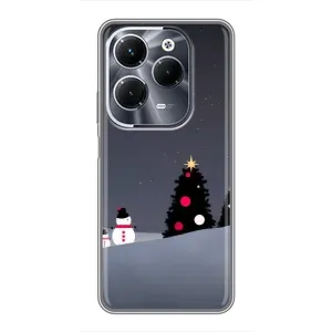 Чехлы на Новый Год Infinix Hot 40 Pro (Снеговички)