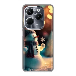 Чехлы на Новый Год Infinix Hot 40 Pro (Снеговик праздничный)