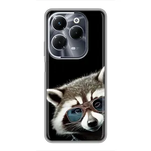 Силіконовий Чохол з Энотами на Infinix Hot 40 Pro (Стильний Єнот)
