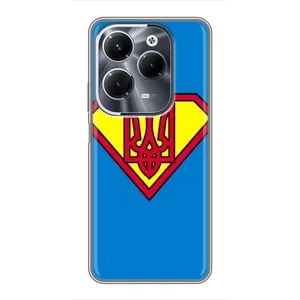 Чохол з картинкою (Патріотичний ГЕРБ) на Infinix Hot 40 Pro (Герб - супер герой)