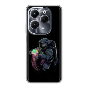 Силіконовый Чохол з принтом "Космонавти" на Infinix Hot 40 Pro (В руках земля)