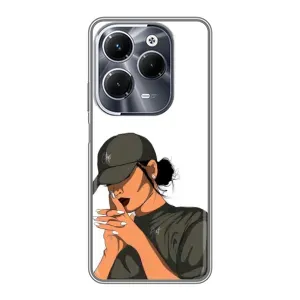Силіконовый Чохол на Infinix Hot 40 Pro з картинкой Модных девушек (У зеленому)