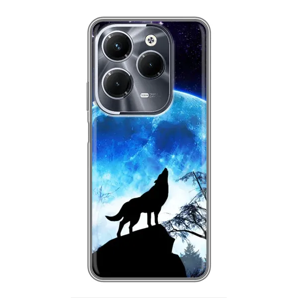 Чехол с рисунком «Воет на луну» для Infinix Hot 40 Pro Чехол с рисунком «Воет на луну» для Infinix Hot 40 Pro