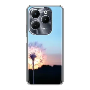 Силіконовий Чохол з кульбабками на Infinix Hot 40 Pro (Захід з кульбабкою)