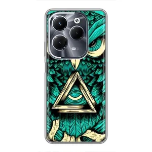 Чохли з принтом СОВИ для Infinix Hot 40 Pro (Зелена сова)