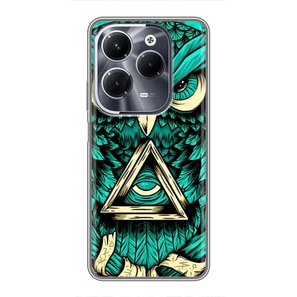 Чехол с рисунком «Зеленая сова» для Infinix Hot 40 Pro Чехол с рисунком «Зеленая сова» для Infinix Hot 40 Pro