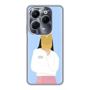 Силіконовый Чохол на Infinix Hot 40 Pro з картинкой Модных девушек (Жовта кепка)
