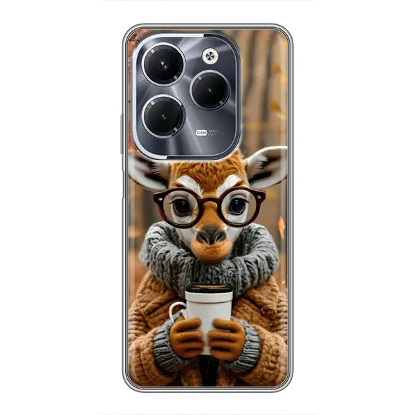 Чехол с рисунком «Жираф с кофе» для Infinix Hot 40 Pro Чехол с рисунком «Жираф с кофе» для Infinix Hot 40 Pro
