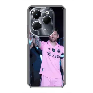 Чохли Лео Мессі в Маямі на Infinix Hot 40 Pro (Золотий м'яч Мессі)