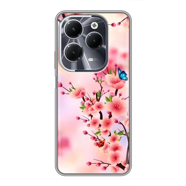 Чехол с рисунком «Бабочки на сакуре» для Infinix Hot 40 Чехол с рисунком «Бабочки на сакуре» для Infinix Hot 40