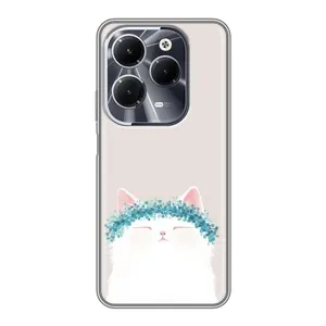 Чехол на тематику: Коты для Infinix Hot 40 (Белый котик)