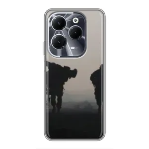 Чехлы на военную тематику для Infinix Hot 40 (Бой солдат)