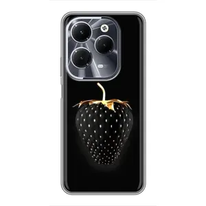 Чехол с изображением вкусной еды для Infinix Hot 40 (Чёрная клубника)