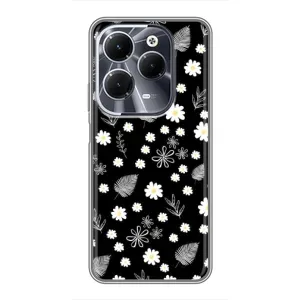 Чохли з тематикою "КВІТИ" на Infinix Hot 40 (цвітіння на чорному)