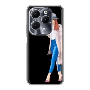 Чохол з картинкою Модні Дівчата Infinix Hot 40 (Дівчина з телефоном)