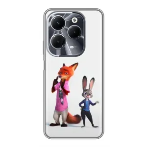 Силиконовый чехол с принтом Зоотрополіс для Infinix Hot 40 (Джуди и Ник)