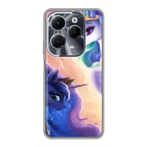 Чехол Unicorn на Infinix Hot 40 (Единорожки на тучках)