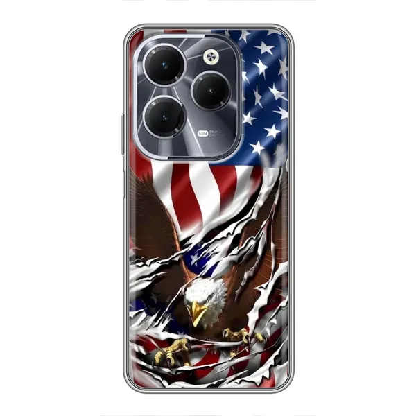 Чехол с рисунком «Флаг USA» для Infinix Hot 40 Чехол с рисунком «Флаг USA» для Infinix Hot 40