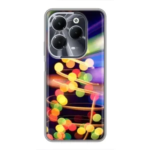 Чехол Новогодняя Елка на Infinix Hot 40 (Гирлянды)
