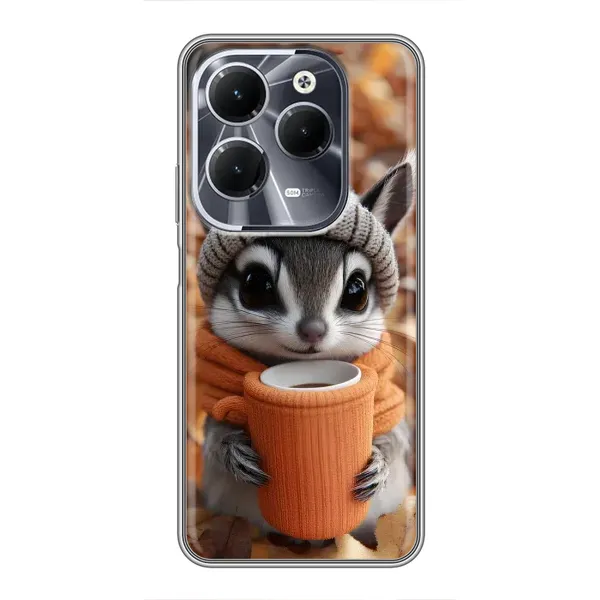 Чехол с рисунком «Грызунчик с кофе» для Infinix Hot 40 Чехол с рисунком «Грызунчик с кофе» для Infinix Hot 40