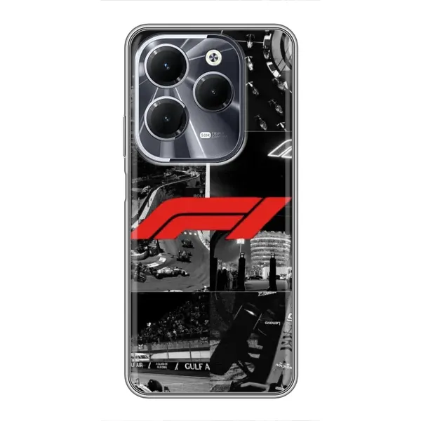 Чехол с рисунком «Коллаж Формула 1» для Infinix Hot 40 Чехол с рисунком «Коллаж Формула 1» для Infinix Hot 40