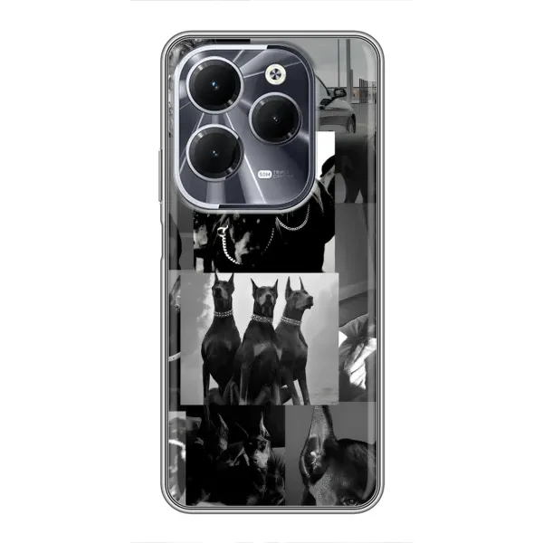 Чехол с рисунком «Коллаж Доберман» для Infinix Hot 40 Чехол с рисунком «Коллаж Доберман» для Infinix Hot 40