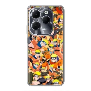 Чехлы с принтом Наруто на Infinix Hot 40 (Коллаж Наруто)