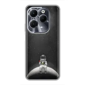 Силіконовый Чохол з принтом "Космонавти" на Infinix Hot 40 (Космонавт романтик)