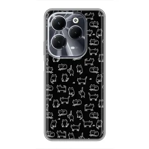 Чехол на тематику: Коты для Infinix Hot 40 (Котики на черном)