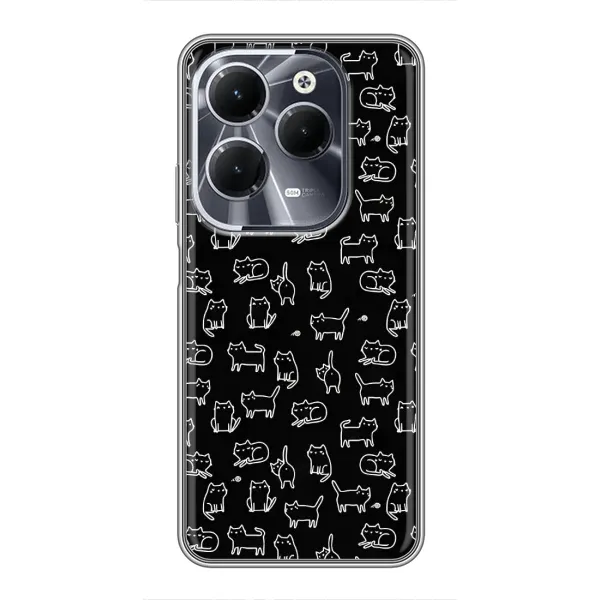 Чехол с рисунком «Котики на черном» для Infinix Hot 40 Чехол с рисунком «Котики на черном» для Infinix Hot 40
