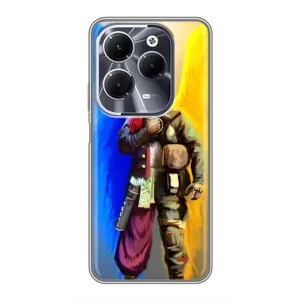 Чехол с картинкой (Патриотический КОЗАК) на Infinix Hot 40 (Козак с крыльями)