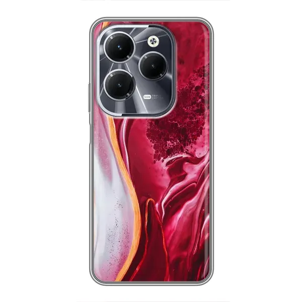 Чехол с рисунком «Красный мрамор» для Infinix Hot 40