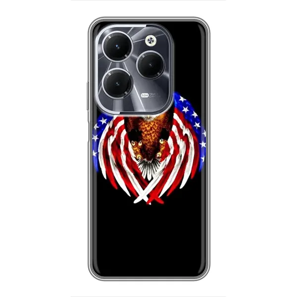 Чехол с рисунком «Крылья США» для Infinix Hot 40 Чехол с рисунком «Крылья США» для Infinix Hot 40