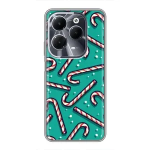 Силиконовый бампер на рождество для Infinix Hot 40 (Леденцы)