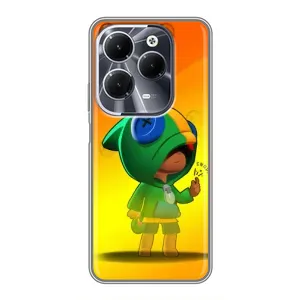 Чехол Бравл Старс для Infinix Hot 40 (LEON в кофте)