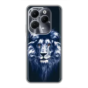 Чехол с картинкой на Infinix Hot 40 (Лев - синий)